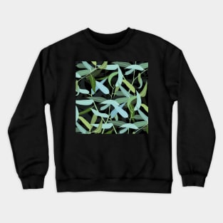 Eucalyptus Leaves Black Design Crewneck Sweatshirt